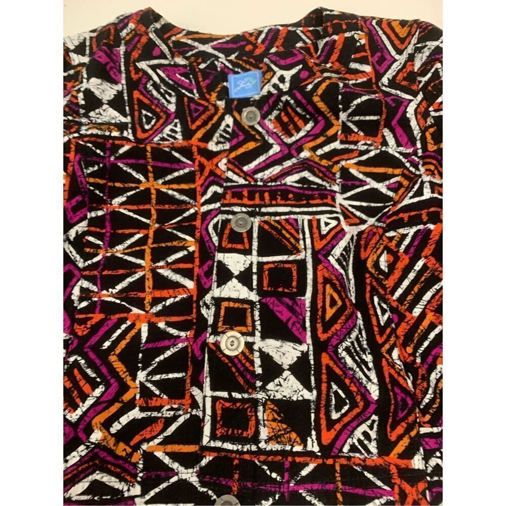 Funky Patterned Denim Jacket - image 3